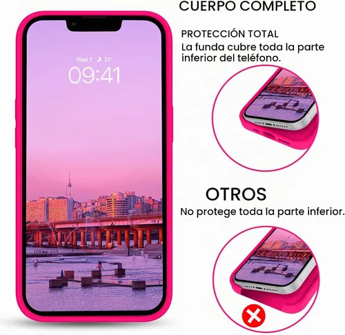 Vista 4 de BENTOBEN Funda para iPhone 14 Plus, ajuste delgado, de silicona líquida, de goma suave, antiarañazos, a prueba de golpes, con forro de microfibra