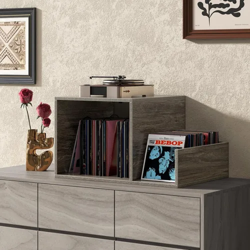 Vista 7 de Giantex Soporte para tocadiscos, gris