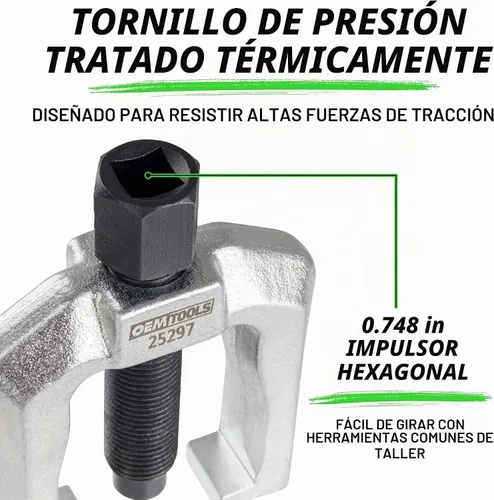 Vista 4 de OEMTOOLS 25297 1 1/16 Pulgadas de extremo de barra de acoplamiento y extractor de brazo Pitman, herramienta de extracción de barra de acoplamiento