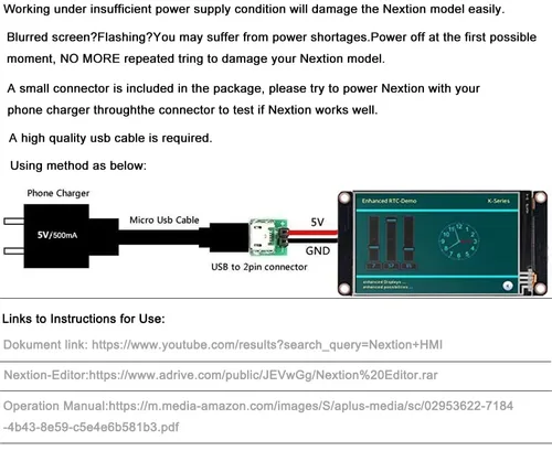 Vista 5 de Inglés Nextion Mejorado 2.4 '' HMI USART UART Serial TFT Touch Display Module Panel de pantalla (NX3224K024)