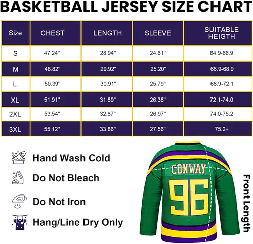 Vista 4 de CJTVMMD Camiseta de película de hockey para hombres y mujeres, ropa de hombre de los años 90, camiseta verde de práctica de hockey