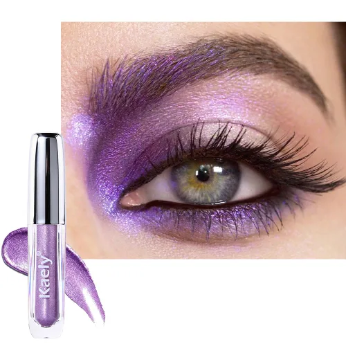 Vista 8 de Sombra de ojos líquida de una sola sombra, maquillaje líquido de ojos mate y brillante, larga duración, impermeable, a prueba de manchas, alto 01#