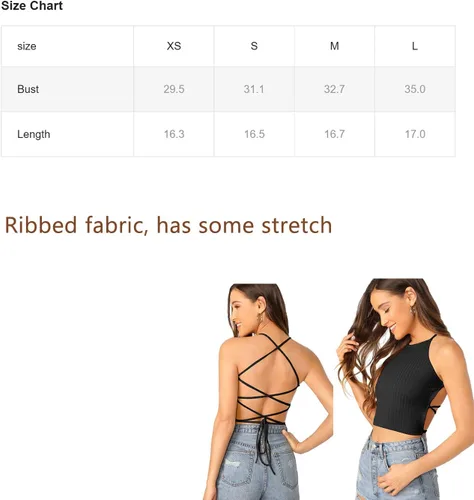 Vista 3 de Verdusa Camiseta corta sin espalda con cordones para mujer