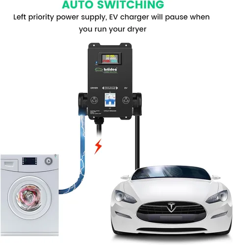Vista 4 de Briidea Interruptor de alimentación automático para secadora y EV, carga rápida tu EV, NEMA 10-30