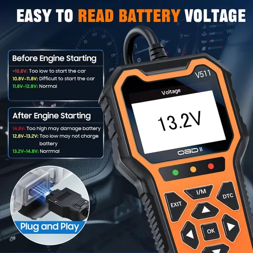 Vista 8 de Herramienta de diagnóstico del escáner V511 OBD2, lector de código de coche con luz de verificación del motor, preparación I/M, DTC, probador