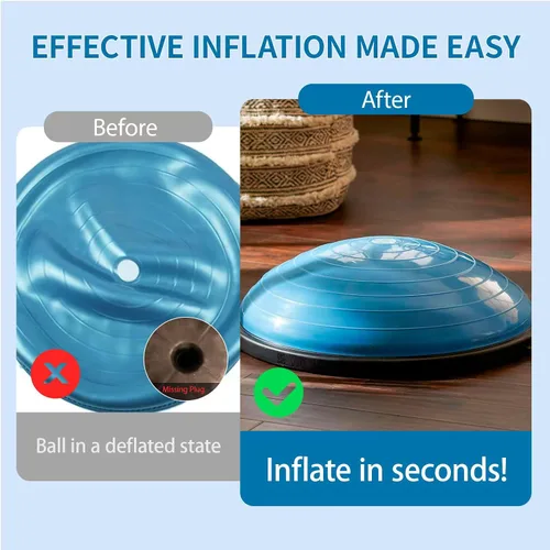 Vista 3 de Bomba de bola de ejercicio compatible con Bosu Balance Trainer, bomba de aire de mano para pelota de ejercicio, bomba de mano portátil