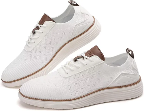 Vista 2 de BSROT Zapatos Oxfords de malla para hombre, zapatos casuales de negocios, oficina, caminar, zapatos deportivos ligeros