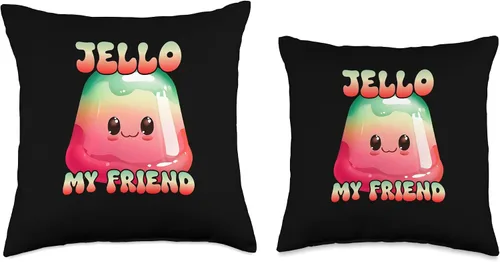 Vista 3 de Kawaii Jello Collection! Jello My Friend - Almohada (16 x 16 pulgadas), multicolor