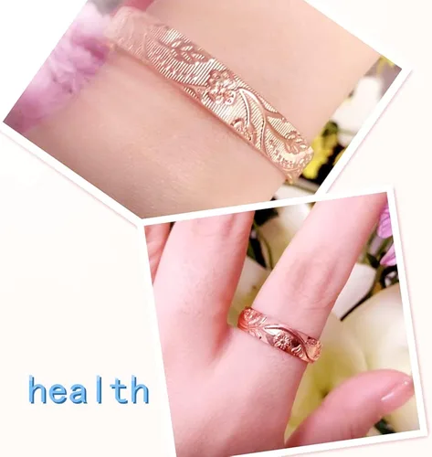 Vista 2 de LONGRN - Anillo magnético de cobre puro y pulsera de tamaño ajustable para mujer Cobre