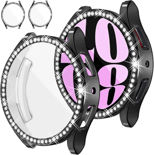 Vista 18 de RICHONE Compatible con Samsung Galaxy Watch 5 y Watch 4 y FE 40 mm Protector de pantalla Estuches de strass, Accesorios de cubiertas protectoras