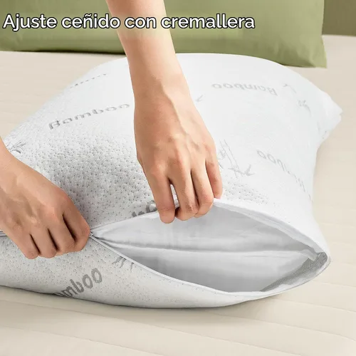 Vista 5 de Protectores de almohada tipo nube con cremallera, tamaño estándar, fundas de almohada transpirables y refrescantes para personas que duermen