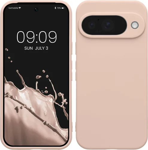Vista 167 de kwmobile Funda compatible con Google Pixel 9 - Funda protectora delgada de TPU para teléfono - Acabado mate suave - Piedra antigua
