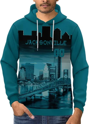 Vista 48 de Custom Football Hoodies City Night Skyline Personalized Sweatshirt Name Number Fan Gift Pullover for Men Women Youth