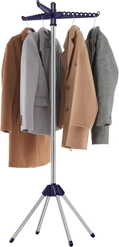 Vista 8 de SONGMICS Tendedero de secado de ropa, 61.6 pulgadas, 3 brazos giratorios Negro