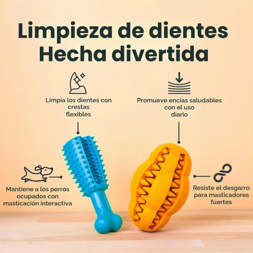 Vista 2 de Oxyfresh Juguete dental masticable para perros, el mejor juguete de limpieza de dientes de perro, un simple juguete de mordida y cepillo que ayuda a