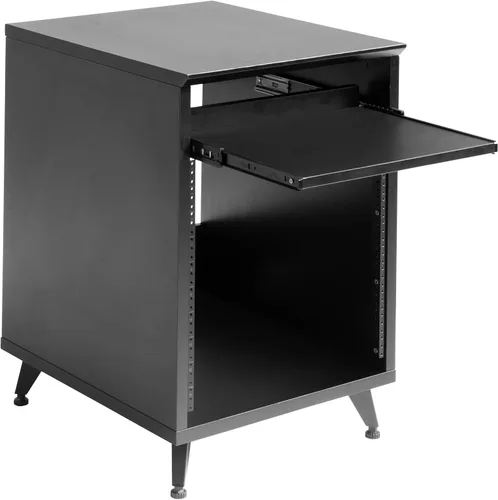 Vista 9 de Gator Frameworks Serie Elite 10U Estantería de Estudio para Escritorio con Bandeja Deslizante y Pasaje de Cables Posterior, Acabado Negro
