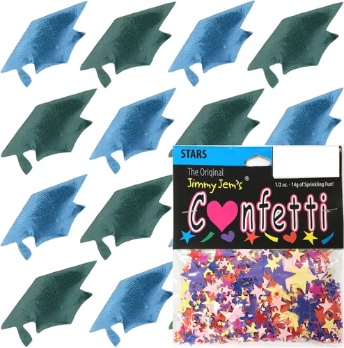 Vista 58 de Confetti Grad Cap Negro, Azul Marino Combo - 2 bolsas de media onza (1 oz)