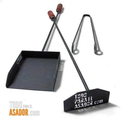 Vista 6 de Herramientas para asador pala atizador y pinza para parrilla de carbono argentina asado - Accesorios esenciales para entusiastas del asado