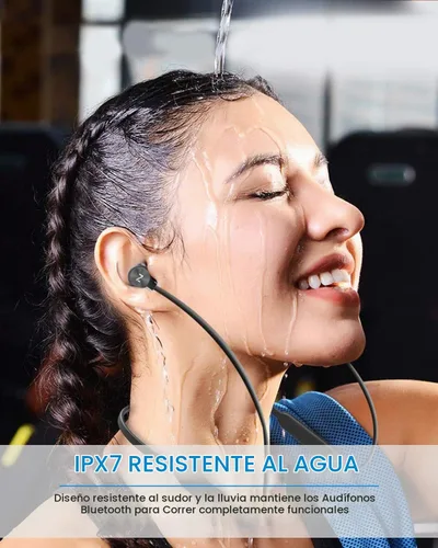 Vista 4 de Auriculares inalámbricos NANAMI, auriculares Bluetooth actualizados, resistencia al agua IPX7, auriculares intrauditivos con micrófono, banda