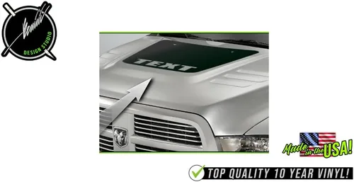 Vista 2 de Blackout Hood Graphics - Calcomanía de vinilo a rayas #1, compatible con Ram HD 3500 2500 compatible con 2010-2018 (negro brillante)
