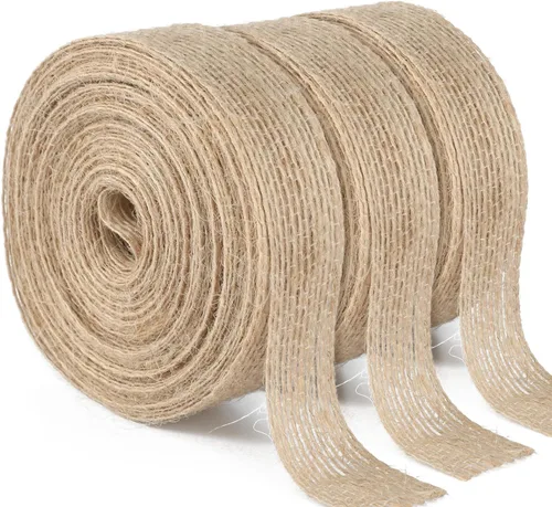 Vista 10 de joycraft Cinta de arpillera - 3/8 pulgadas x 20 yardas de yute natural Marrón