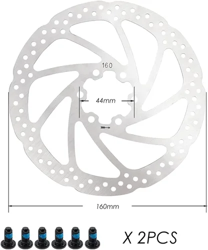 Vista 6 de JFOYH Juego de frenos hidráulicos MTB de 4 pistones con rotores de disco flotante de 6.299 in, kit de freno de disco hidráulico delantero y trasero
