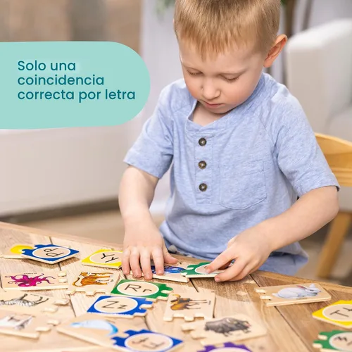 Vista 3 de Melissa & Doug Rompecabezas de madera del alfabeto autocorregido con caja de almacenamiento (52 piezas) rompecabezas ABC, rompecabezas del alfabeto