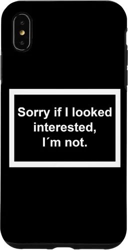 Vista 11 de Sorry if I Looked Interested, I'm not. Funny Black Phone Case for iPhone 17
