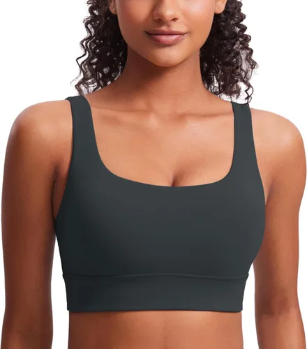 Vista 116 de CRZ YOGA Butterluxe - Brasier deportivo con espalda en U para mujer, cuello redondo, acolchado, de bajo impacto, para yoga, entrenamiento