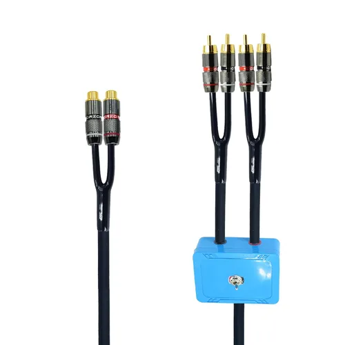 Vista 6 de Arklove Cable Divisor RCA Blindado de 1 pie para Subwoofer Audio Estéreo Video 1 Hembra a 2 Machos Adaptador Conector en Y de Altavoz Dual Cable