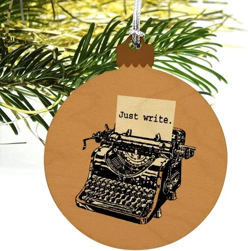 Vista 4 de GRAPHICS & MORE Just Write - Adorno de madera para árbol de Navidad