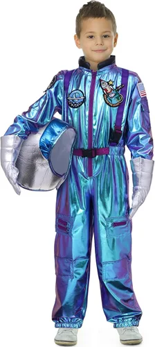 Vista 8 de Latocos Kids Astronaut Costume with Helmet Laser Space Suit for Halloween Boys Girls Pretend Role Play Dress Up Ages 5-14