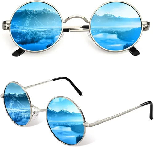 Vista 62 de CGID Gafas de sol unisex polarizadas redondas E01 Lennon