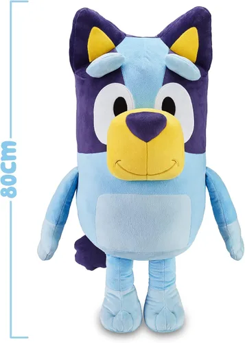 Vista 3 de Bluey Peluche grande de 31.5 in, color azul, producto oficial de la serie infantil, juguete suave y tierno para niños y niñas a partir de 0 años