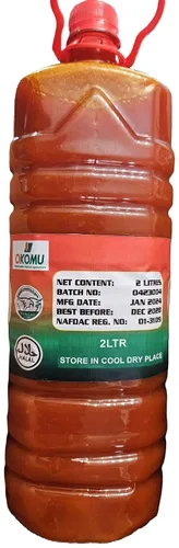 Vista 3 de Aceite de palma roja de Banga Nigeriana, sin colesterol, certificado Halal, 2 litros