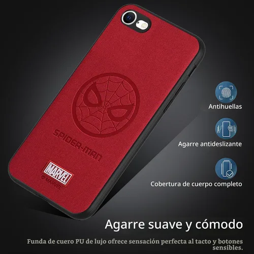 Vista 4 de IRON SPIDER Funda para iPhone SE 2020 y iPhone SE 2022, con personaje de superhéroe compatible con iPhone 8, funda de piel color rojo