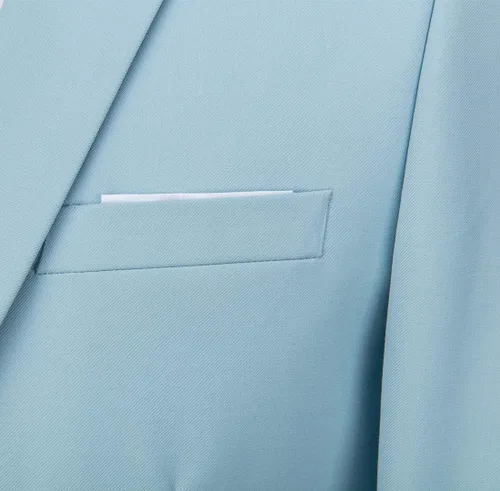 Vista 3 de MOGU Traje ajustado de 2 piezas para hombre, para baile de graduación, negocios, boda, baile (chaqueta de traje + pantalones)
