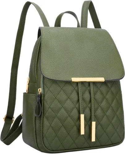 Vista 13 de KKXIU - Mochila de cuero de moda para mujeres y damas, bolsa de viaje y para el día, con correa para los hombros, A-Negro, Mediana, Mochila
