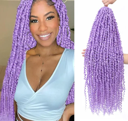 Vista 21 de Cabello Corto PassionTwist de 8 Pulgadas Cabello Pre-retorcido Passion Twists Cabello de Ganchillo Pre-enrollado Cabello Rizado de Ganchillo para 1b
