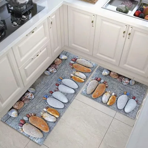Vista 20 de Alfombras de cocina coloridas para piso, alfombras de cocina antideslizantes, juego de tapetes de cocina de granja, alfombras y tapetes de cocina