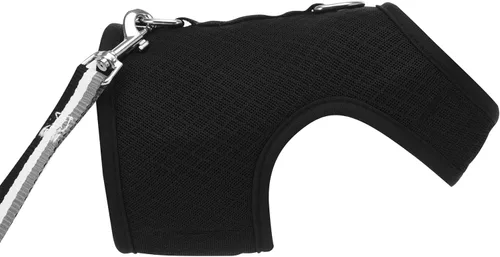 Vista 9 de Arnés y correa para gatitos para caminar, a prueba de escape, tela de malla transpirable, negro sólido, extra pequeño, chaquetas ajustables