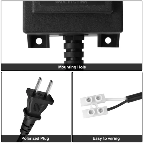 Vista 7 de AGPtEK 60W impermeable convertidor de voltaje transformador 110/120V a 12V AC 5A Waterproof Power Supply Converter, for Pool Light, Water Pumps