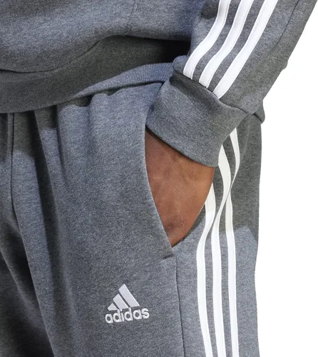 Vista 3 de adidas Big & Tall Essentials - Pantalones de vellón con dobladillo abierto de 3 rayas