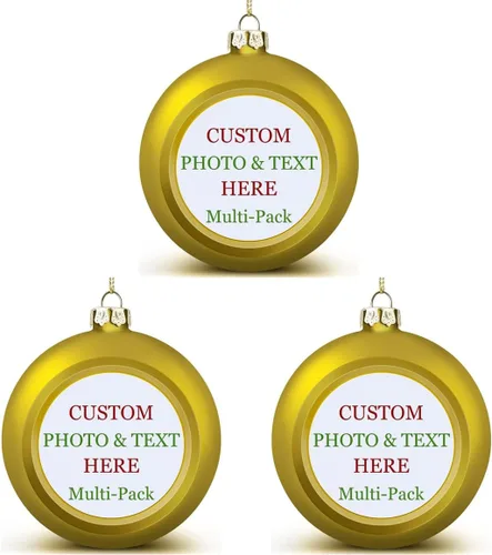 Vista 12 de Adornos de Navidad personalizados, texto fotográfico, haz tu propio adorno de cerámica de porcelana, regalo de recuerdos para decoración de Navidad