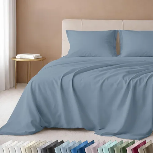 Vista 59 de California Design Den Juego de sábanas de lujo tamaño King - 100% algodón, 600 número de hilos, sábanas King de bolsillo profundo, ropa de cama