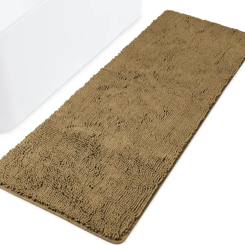 Vista 57 de Yeaban Alfombra de pasillo de baño de 24 x 72 pulgadas, antideslizante, alfombra de baño larga de felpilla gruesa, absorbente y lavable, alfombra