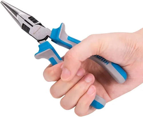 Vista 2 de SPEEDWOX Alicates de punta larga de 6 pulgadas, resistentes que reducen el esfuerzo en un 35% cortadores de alambre multiusos, quitar tornillos