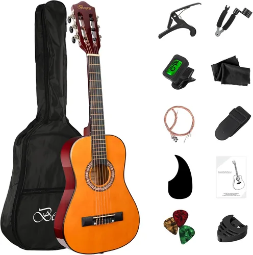Vista 16 de Guitarra Acústica Negra para Principiantes de 30 pulgadas, Paquete de Inicio, Guitarra para Estudiantes/Niños con Funda, Correa, 2 Púas, Cuerdas