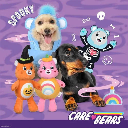Vista 6 de Care Bears Grumpy Bear - Disfraz de perro de Halloween, con licencia oficial de poliéster sin mangas, con vientre serigrafiado de nube de trueno