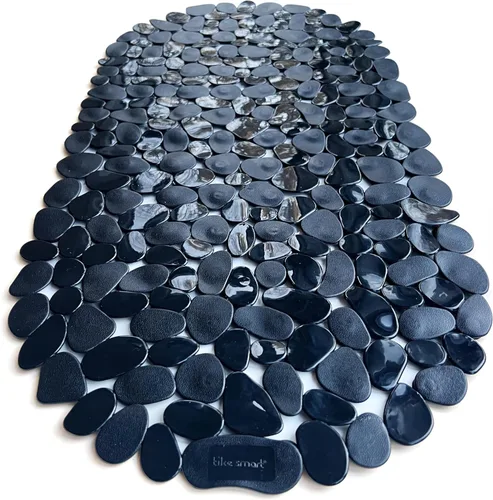 Vista 28 de Alfombra antideslizante para bañera y ducha "Pebbles" de 27 x 14 pulgadas, ovalada, no tóxica, segura, limpia, lavable a máquina, agarre y drenaje